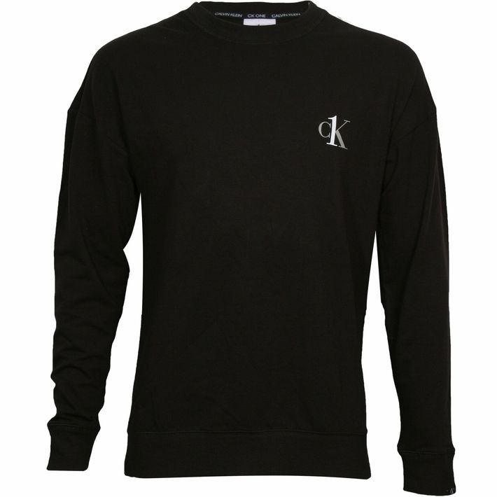 Calvin Klein LS Crew, bluza męska, czarna, Rozmiar L