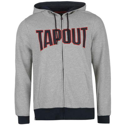 Tapout Zip bluza z kapturem, rozpinana, szara, Rozmiar S