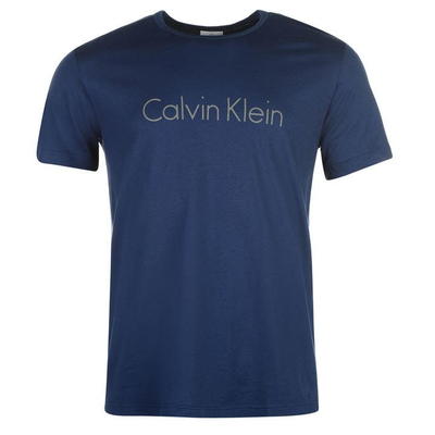 Calvin Klein Logo Crew koszulka, niebieska, Rozmiar S