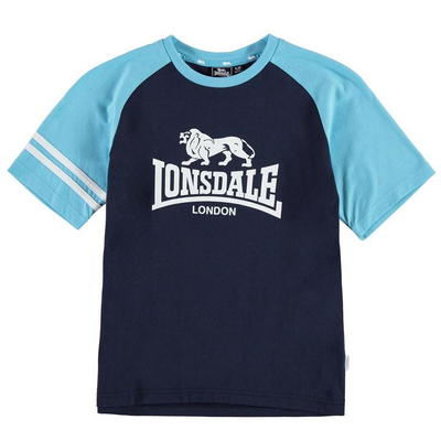 Lonsdale Logo Raglan koszulka dla chłopców, granatowa, Rozmiar 11-12 lat
