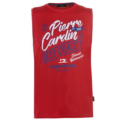Pierre Cardin Graphic, koszulka męska bez rekawów, czerwona, Rozmiar S