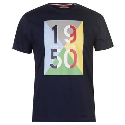 Pierre Cardin 1950, koszulka męska, granatowa, Rozmiar S