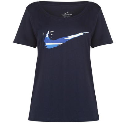 Nike Swoosh QTT, koszulka damska, granatowa, Rozmiar S
