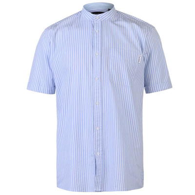 Pierre Cardin Bengal Stripe, koszula z krótkim rękawem, męska, niebiesko-biała, Rozmiar S