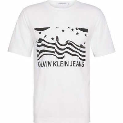 Calvin Klein Jeans, koszulka męska, biała, Rozmiar XS