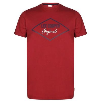 Lee Cooper Originals, koszulka męska, czerwona, Rozmiar 3XL