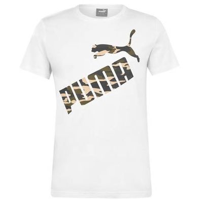 Puma Camo Logo QT, koszulka męska, biała, Rozmiar S