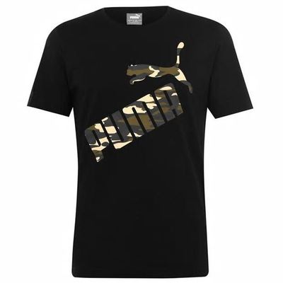 Puma Camo Logo QT, koszulka męska, czarna, Rozmiar S