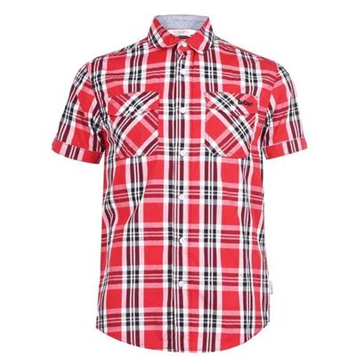 Lee Cooper SS, koszula męska, czerwona w kratkę, Rozmiar M