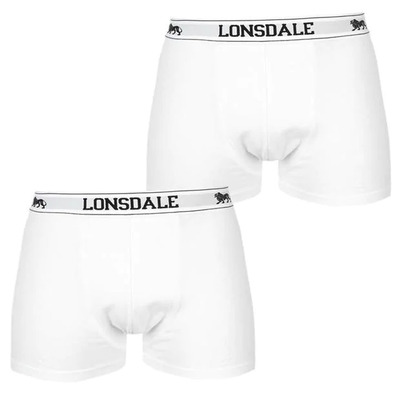 Lonsdale 2 sztuki, bokserki męskie, białe, Rozmiar XL