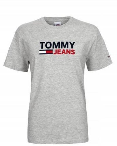 Tommy Hilfiger Jeans, T-Shirt męski 103, szara, Rozmiar M