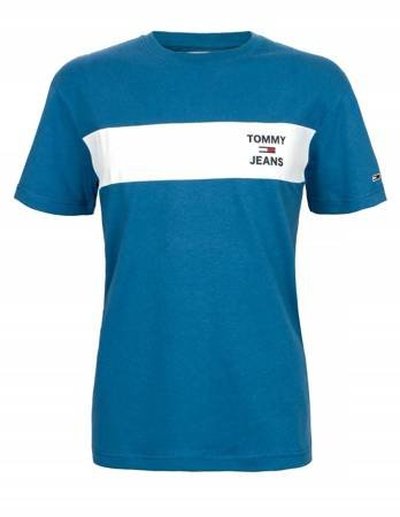 Tommy Hilfiger Jeans, T-Shirt męski, niebieska, Rozmiar M