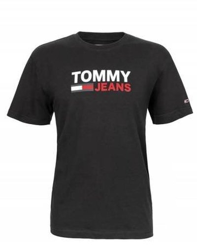Tommy Hilfiger Jeans, T-Shirt męski 103, czarna, Rozmiar S