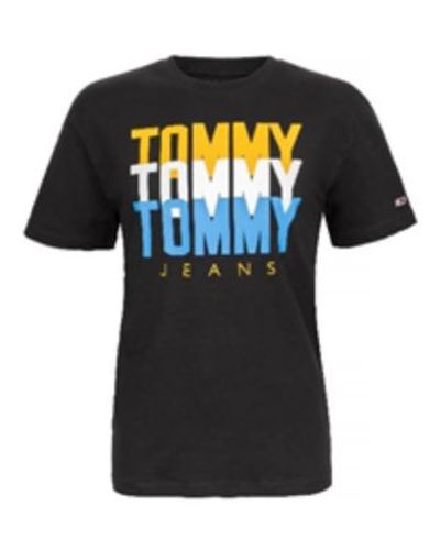 Tommy Hilfiger Jeans, T-shirt męski 713, czarna, Rozmiar L