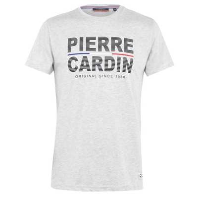 Pierre Cardin Print, T-shirt męski, srebrny