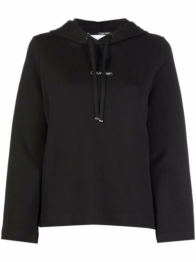 Calvin Klein czarna bluza damska z kapturem, Rozmiar S