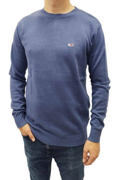 Tommy Jeans niebieski sweter męski, Rozmiar XL