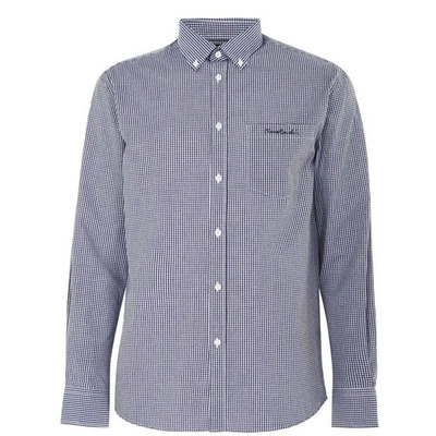 Granatowa koszula męska w kratkę Pierre Cardin, Rozmiar XL