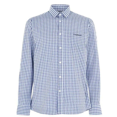 Niebieska koszula męska w kratkę Pierre Cardin, Rozmiar XL