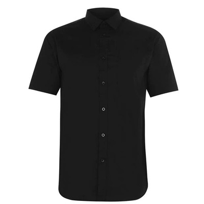 Czarna koszula z krótkim rękawem Pierre Cardin, Rozmiar L