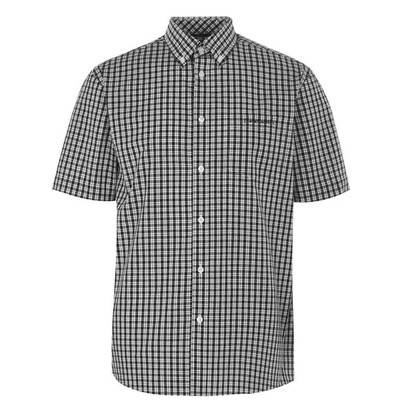 Pierre Cardin koszula męska w czarną kratkę, Rozmiar XL