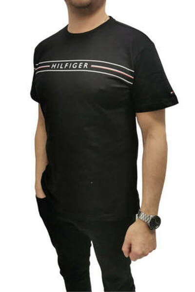 Czarna koszulka męska Tommy Hilfiger, Rozmiar XL