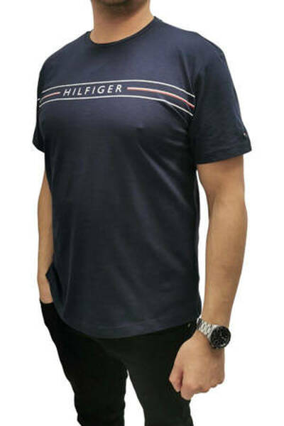 Czarny IRIS granatowa koszulka męska Tommy Hilfiger, Rozmiar L