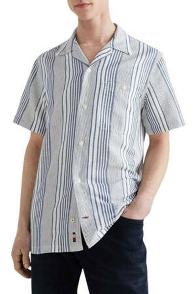 Koszula w paski Tommy Hilfiger krótki rękaw, Rozmiar XL