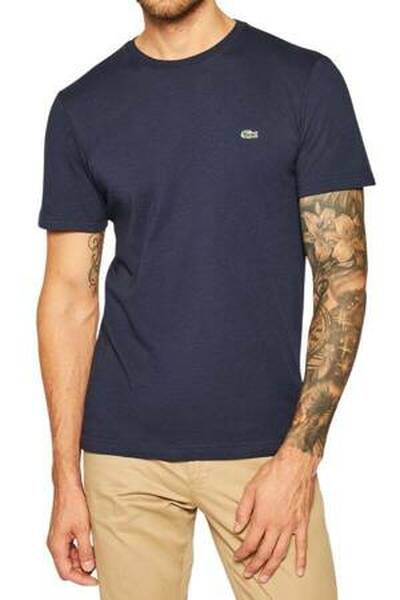 LACOSTE koszulka męski t-shirt granatowy bawełniany, Rozmiar XL