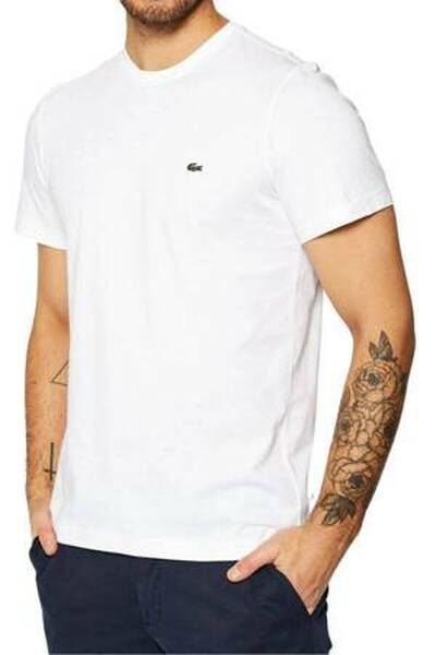 LACOSTE koszulka biała męski t-shirt bawełniany, Rozmiar S