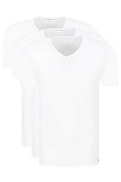 T-shirt męski Tommy Hilfiger 3 PACK biały V dekolt, Rozmiar XXL