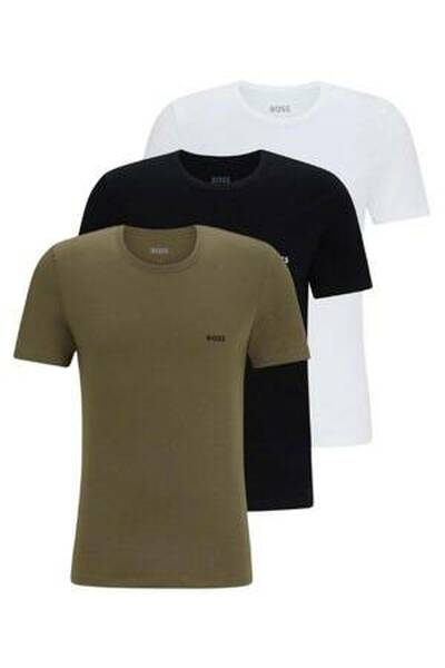 Hugo Boss T-shirt męski zestaw 3 szt. biały, zielony, czarny, Rozmiar L