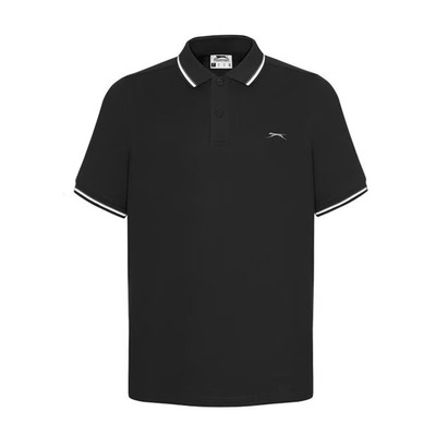 Koszulka męska polo czarna Slazenger Tipped, Rozmiar XL