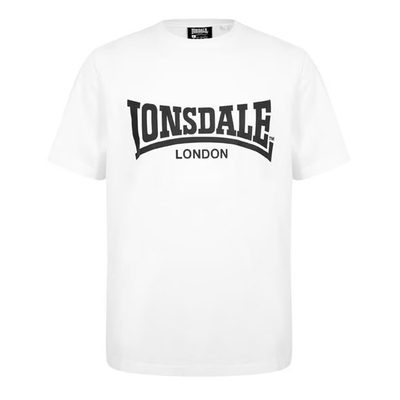 Lonsdale Essentials biała koszulka męska z logo, Rozmiar L