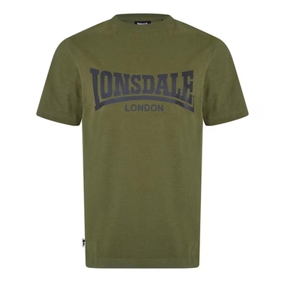 Lonsdale Essentials koszulka męska z logo khaki, Rozmiar L