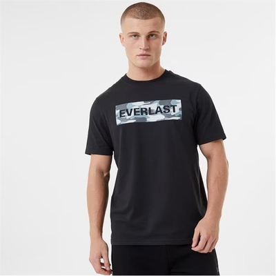 Czarny t-shirt męski Everlast Camo, Rozmiar L