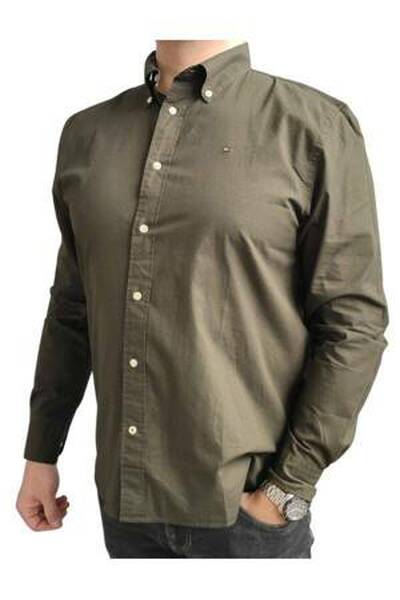 Tommy Hilfiger koszula z długim rękawem oliwkowa, Rozmiar XXL