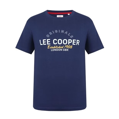 Lee Cooper Logo granatowy T-shirt męskie, Rozmiar XXL