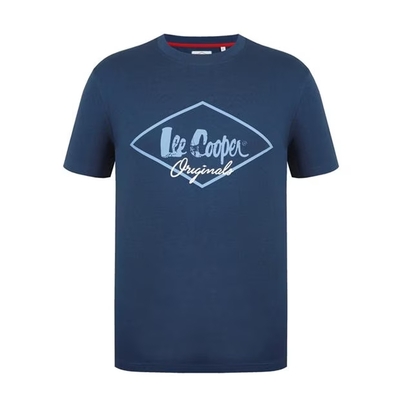 Lee Cooper Logo T-shirt niebieski męskie, Rozmiar L