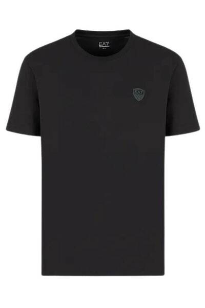 Emporio Armani T-shirt bawełniany czarny męski  krótki rękaw, Rozmiar M