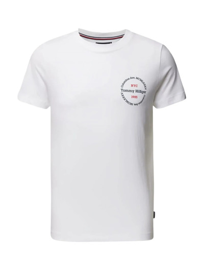 Tommy Hilfiger biały T-shirt męski bawełna, Rozmiar S