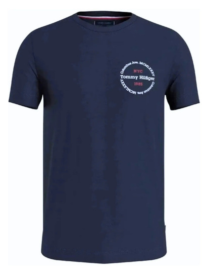 Tommy Hilfiger granatowy T-shirt meski bawełna, Rozmiar S