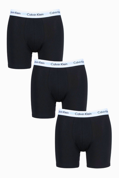 Bokserki Męskie Calvin Klein 3-Pak Czarny, Długie Nogawki, Rozmiar L