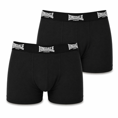 Bokserki męskie Lonsdale Trunk 2-pak czarne bawełna LYCRA, Rozmiar M