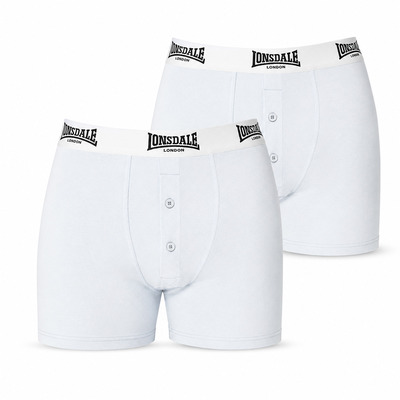 Lonsdale bokserki męskie 2 szt białe bawełna komplet, Rozmiar 4XL