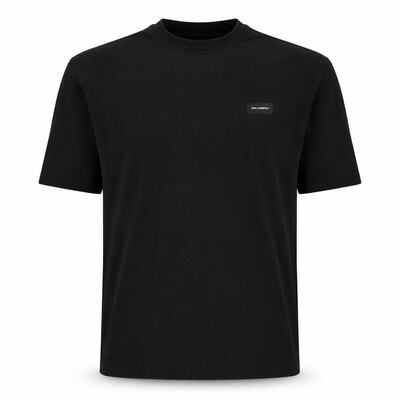 Koszulka męska Karl Lagerfeld 245M2110 czarna – Relaxed Fit, 100% bawełna organiczna, Rozmiar XL
