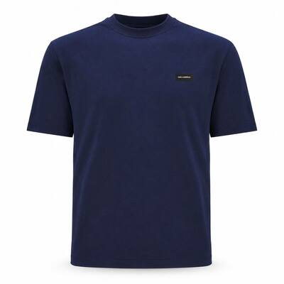 Koszulka męska Karl Lagerfeld 245M2110 747 granatowa – Relaxed Fit, 100% bawełna organiczna, Rozmiar L
