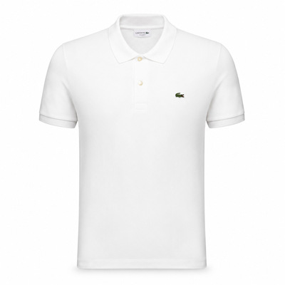 Lacoste polo męskie DH2050-00001 białe, widok z przodu z logo krokodyla