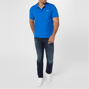 Slazenger: niebieskie Polo Plain widok z przodu