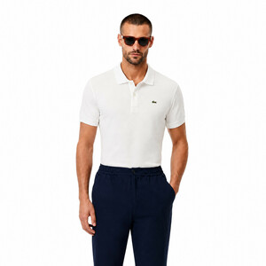 Lacoste polo męskie DH2050-00001 białe na modelu, widok z przodu